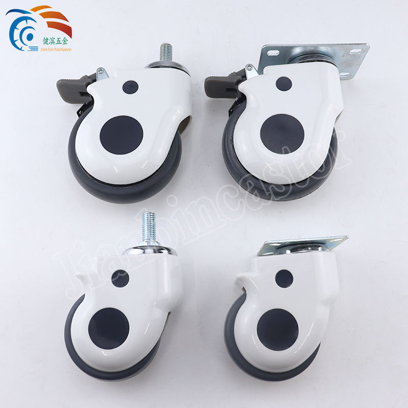 100mm Medical PVC Steel TPR Caster for Hospital Bed Lock Wheels - JianBin Hardware